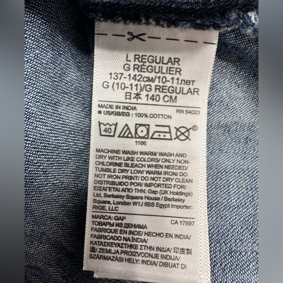 Gap Kids Denim Long Sleeve Button Down Shirt Size Large - Picture 2 of 4